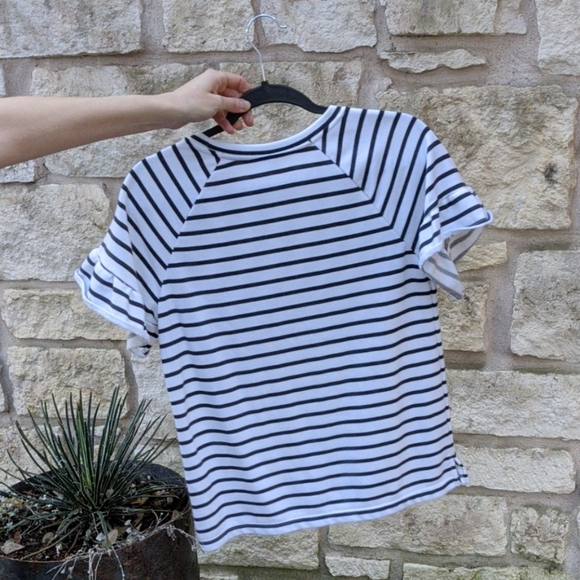 Old Navy stripe ruffle sleeve sweater top - Picture 2 of 4